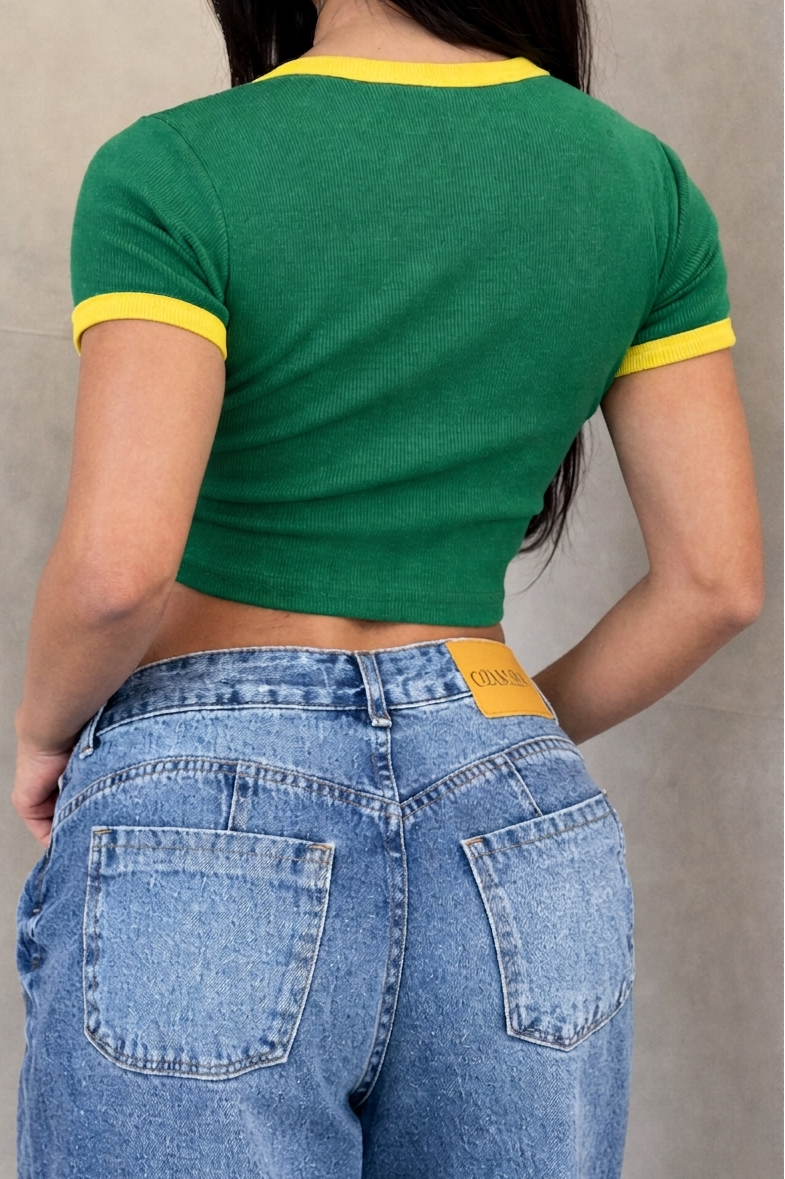Cropped Brasil Canelado Premium - Simoura Maison